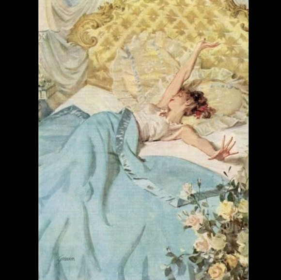 🍦Gorgeous 1950-1960 vintage linen slip dress/night gown. - Picture 6 of 6